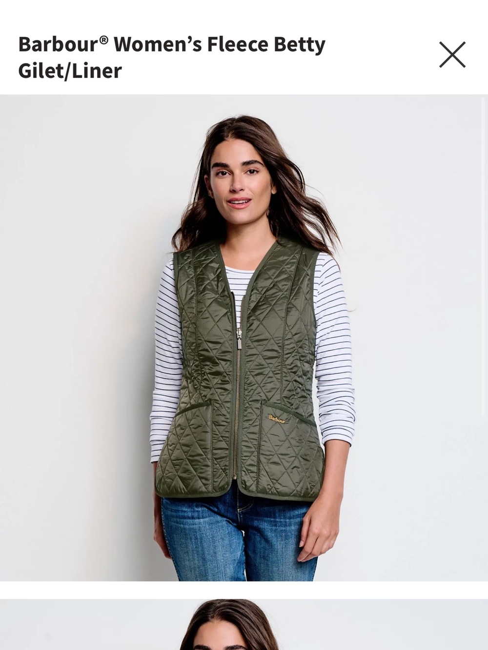 NWT Barbour Olive Quilted Vest - Picture 2 of 4